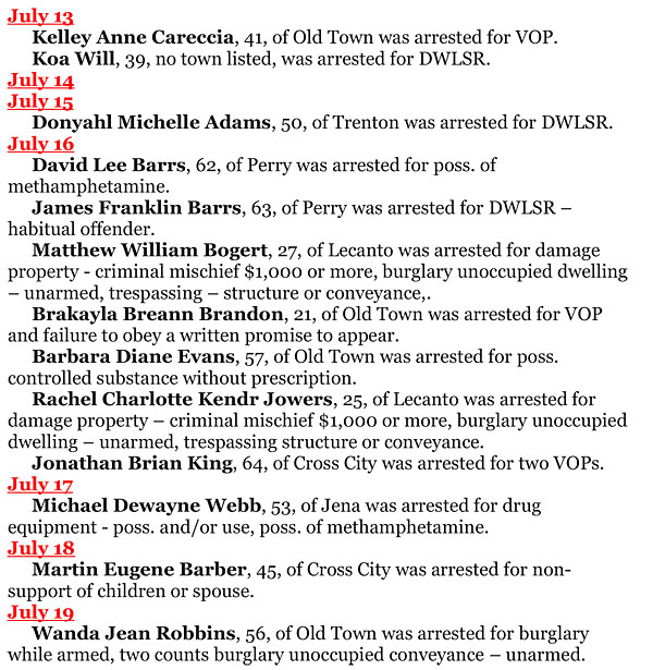 Suspects from Dixie County HardisonInk.com