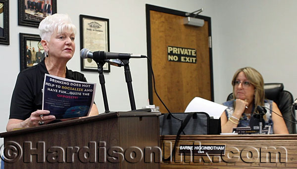 Sheila Frierson, RN, at Dixie County Commission meeting HardisonINk.com