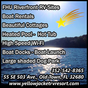 Yellow Jacket RV Resort of Dixie County ad on HardisonInk.com
